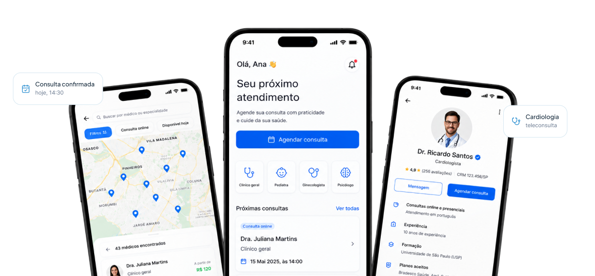 Aplicativo ClubMed Saúde em uso no celular